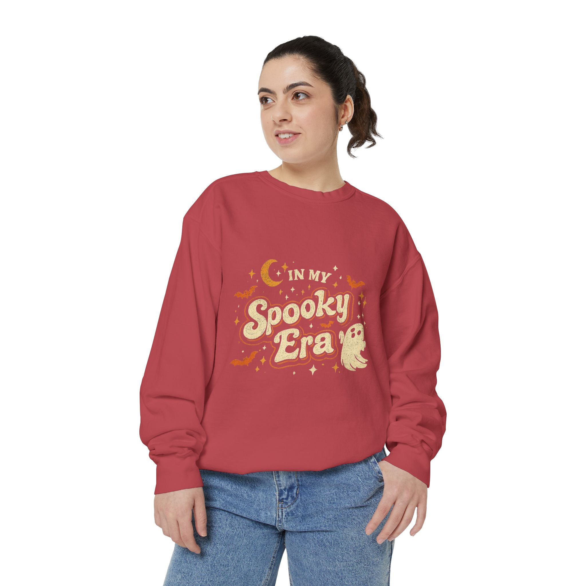 In My Spooky Era Crewneck Sweatshirt — Cute Ghost Halloween Sweatshirt | Vintage Fall Graphic Pullover | Cozy Autumn Sweatshirt