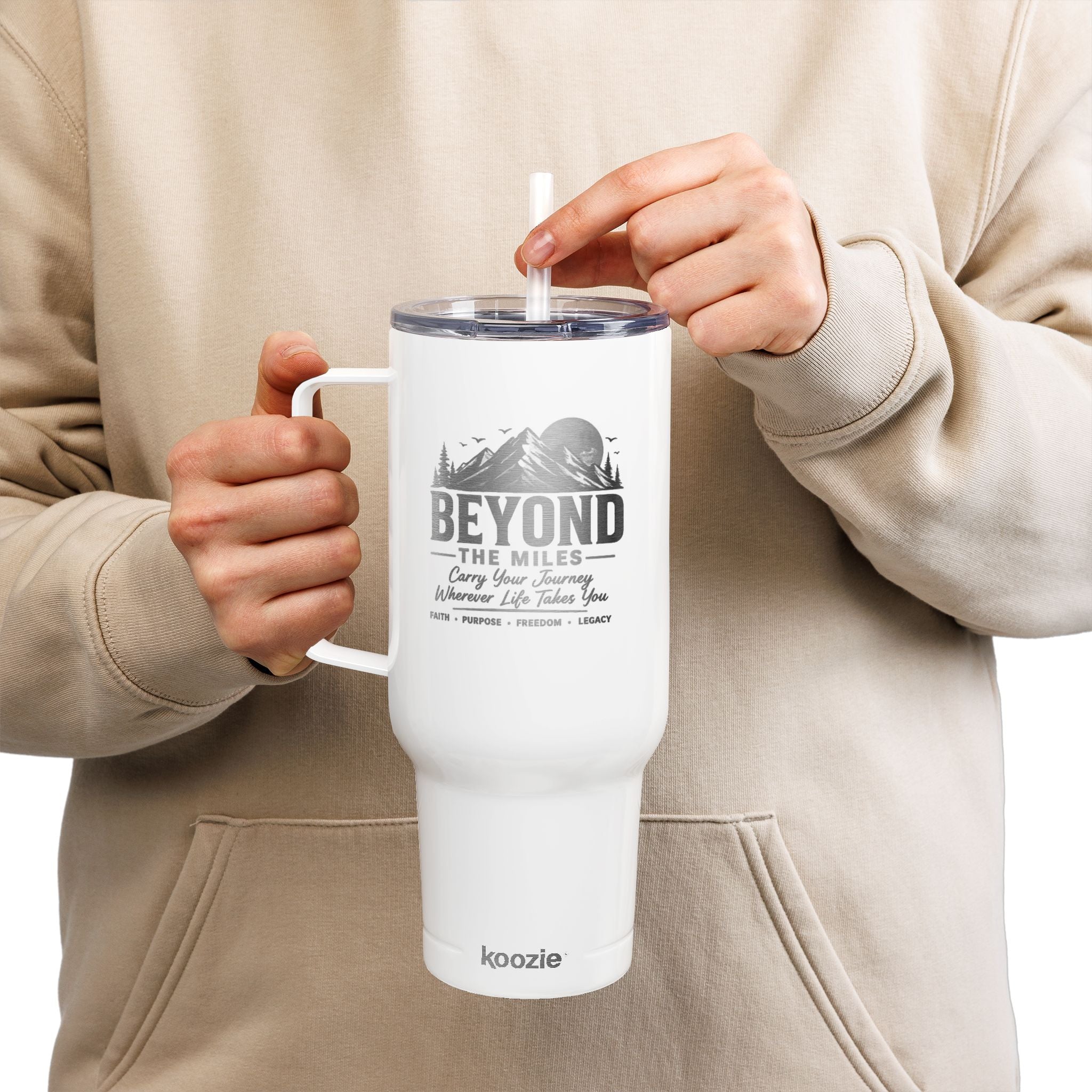 Beyond The Miles 40oz Travel Tumbler | Faith Over a Perfect Plan