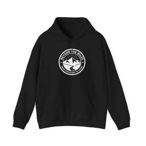 Adventure Hoodie — “Stop Surviving, Start Living” Mountain Graphic