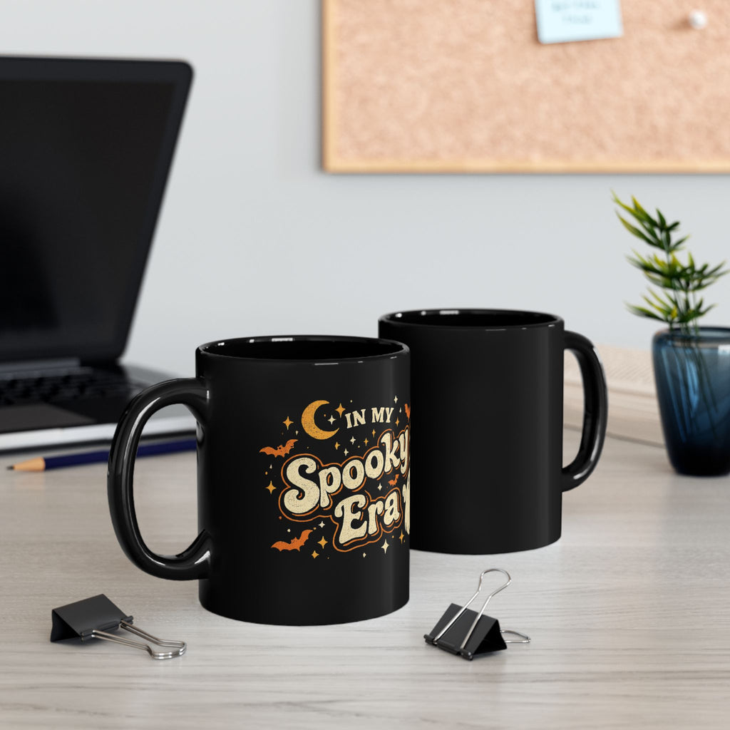 "In My Spooky Era" Black Coffee Mug | Halloween Coffee Cup | Fall Mug | Cute Ghost Mug | 11oz & 15oz