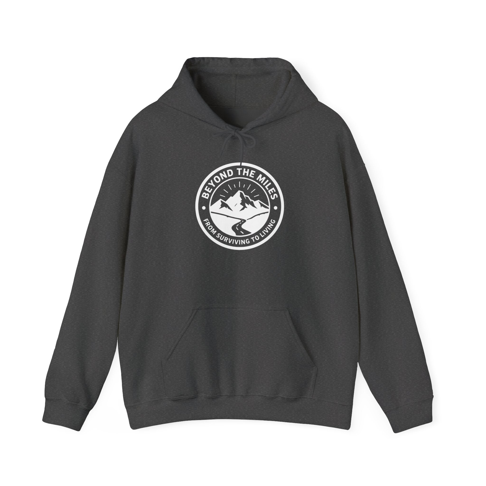 Adventure Hoodie — “Stop Surviving, Start Living” Mountain Graphic