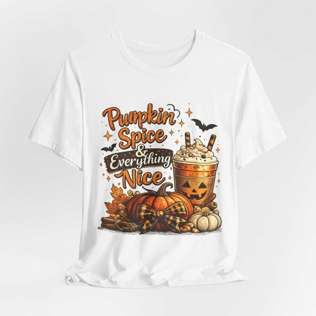 Pumpkin Spice & Everything Nice Halloween T-Shirt | Cute Fall Graphic Tee