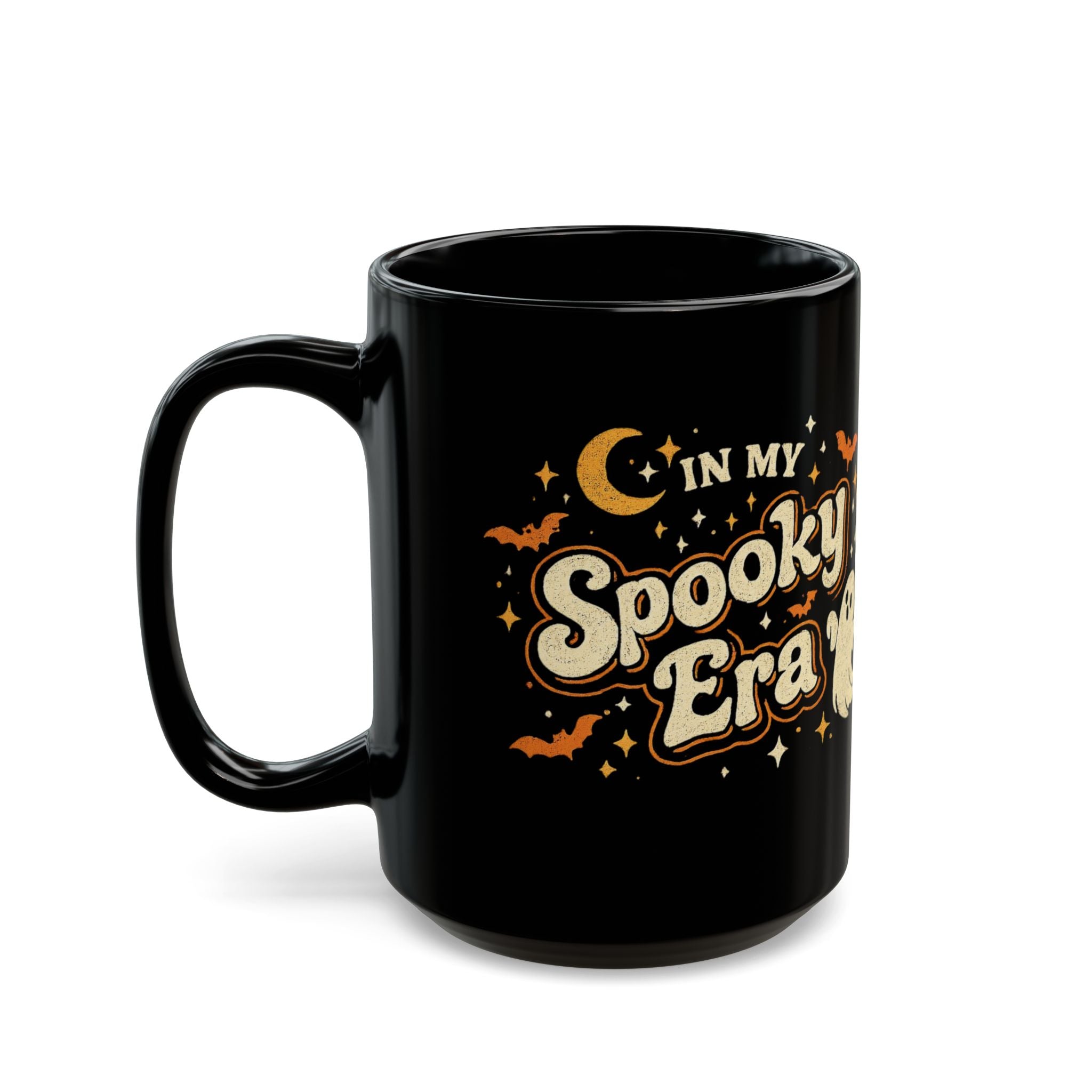 "In My Spooky Era" Black Coffee Mug | Halloween Coffee Cup | Fall Mug | Cute Ghost Mug | 11oz & 15oz