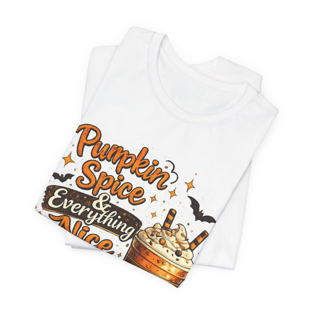 Pumpkin Spice & Everything Nice Halloween T-Shirt | Cute Fall Graphic Tee