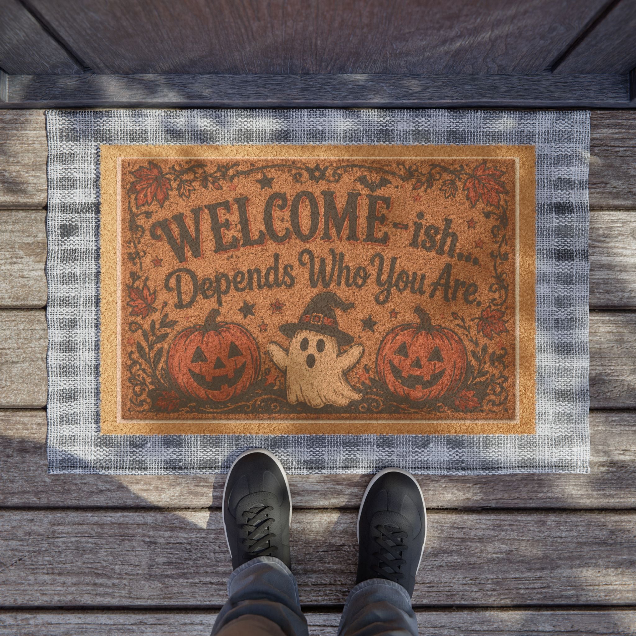 “Welcome-ish… Depends Who You Are” Halloween doormat
