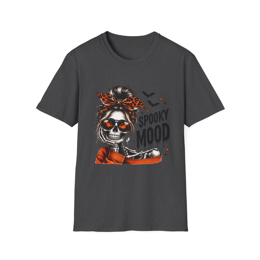 Spooky Mood Skeleton Halloween T-Shirt — Funny Fall Graphic Tee | Unisex Comfort Colors Shirt