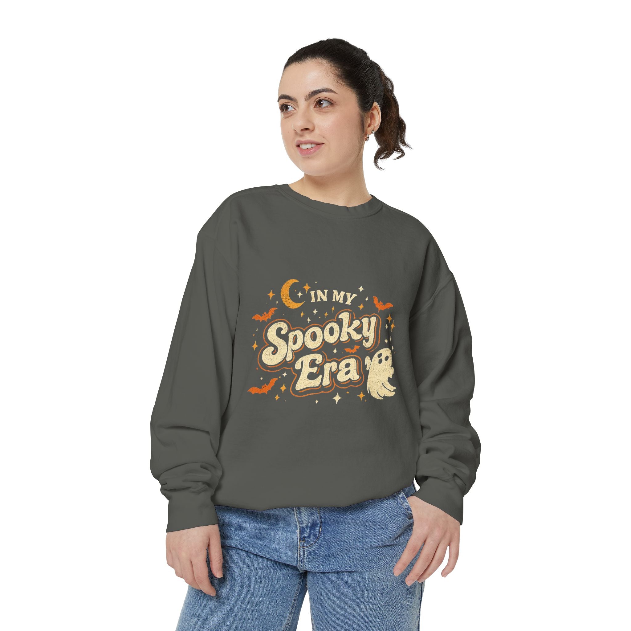 In My Spooky Era Crewneck Sweatshirt — Cute Ghost Halloween Sweatshirt | Vintage Fall Graphic Pullover | Cozy Autumn Sweatshirt
