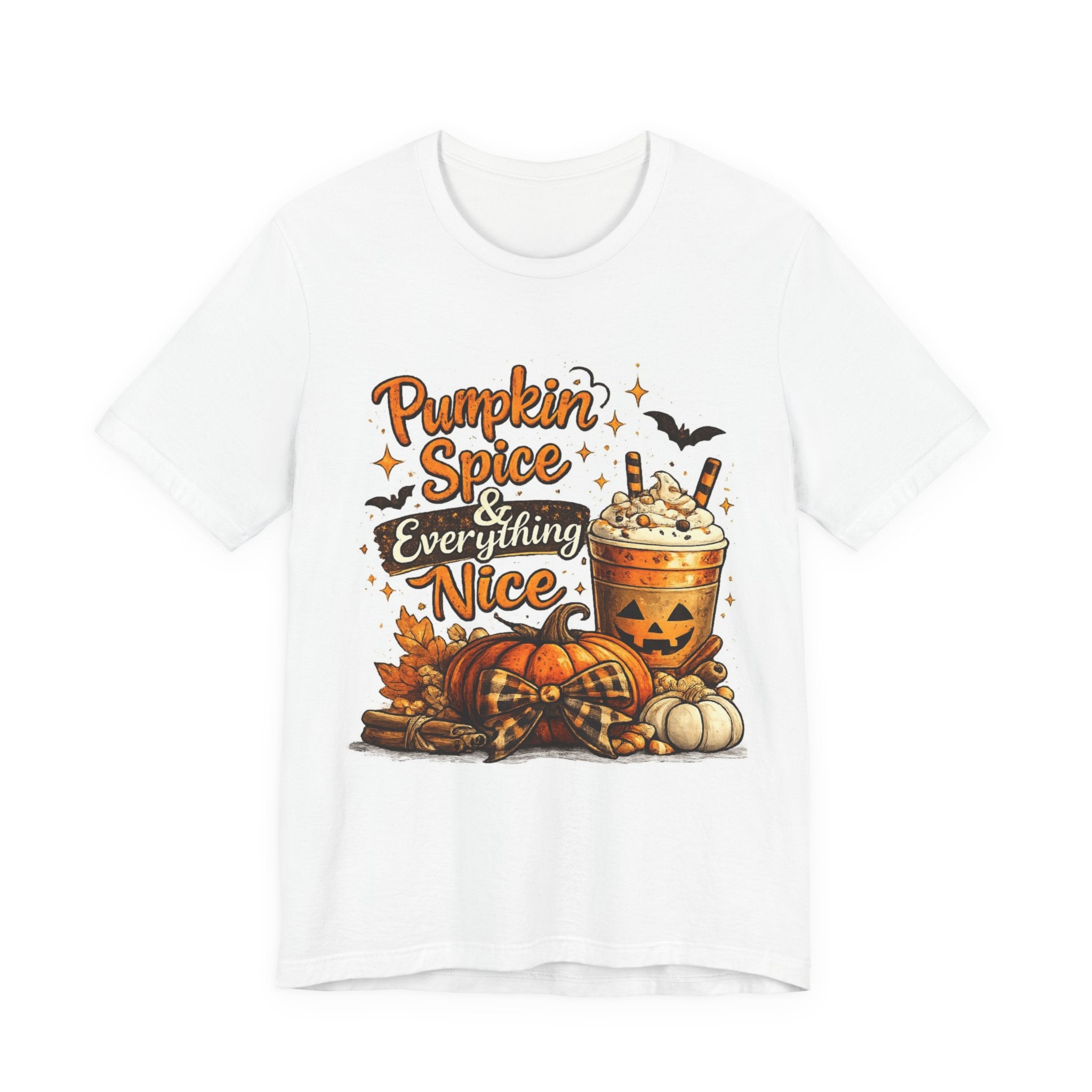 Pumpkin Spice & Everything Nice Halloween T-Shirt | Cute Fall Graphic Tee