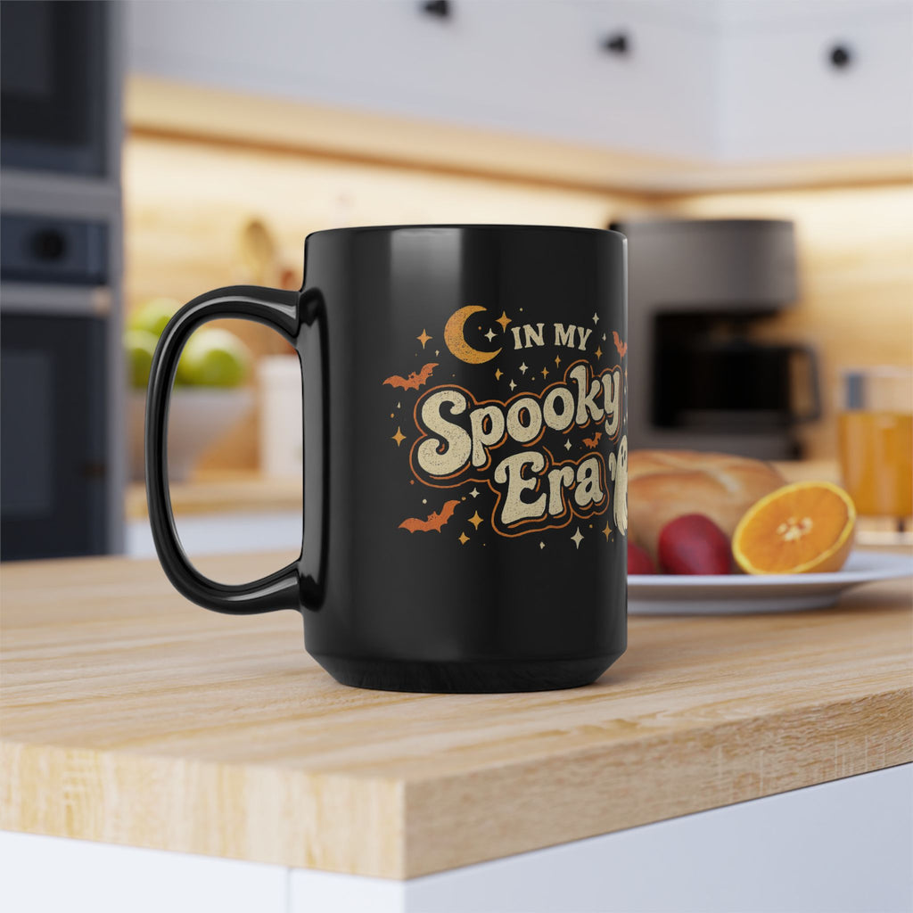 "In My Spooky Era" Black Coffee Mug | Halloween Coffee Cup | Fall Mug | Cute Ghost Mug | 11oz & 15oz
