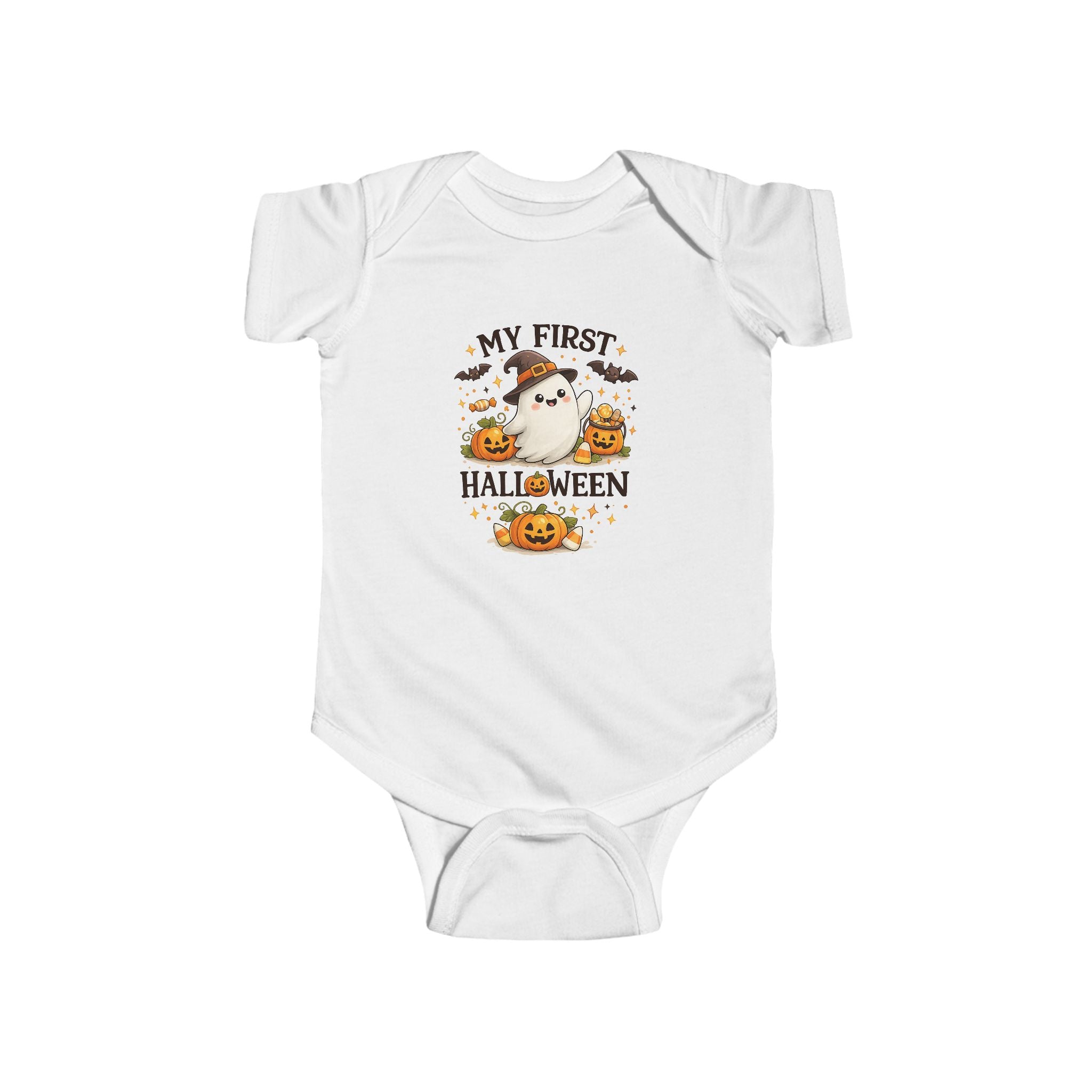 My First Halloween Baby Bodysuit | Cute Ghost & Pumpkin Halloween Outfit