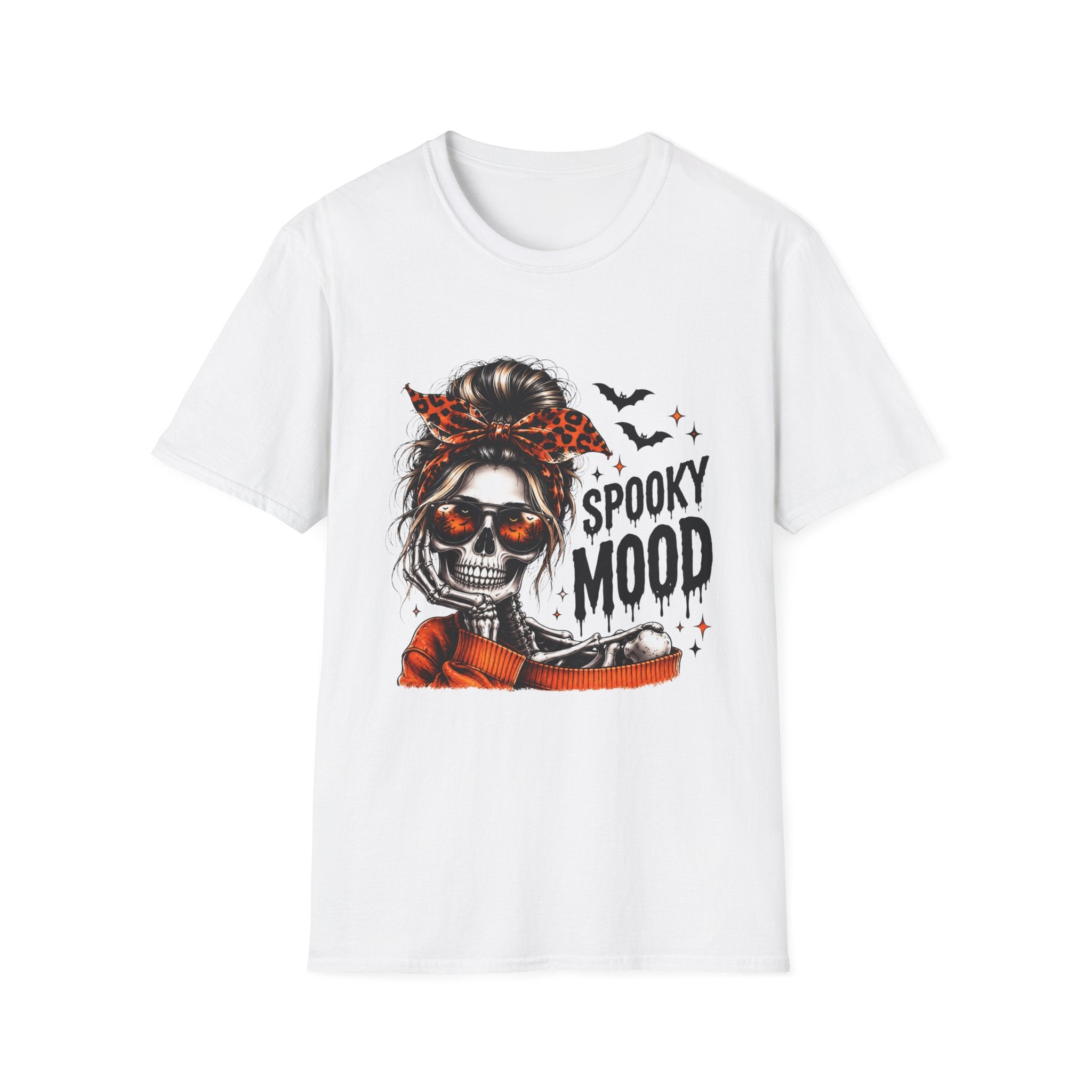Spooky Mood Skeleton Halloween T-Shirt — Funny Fall Graphic Tee | Unisex Comfort Colors Shirt