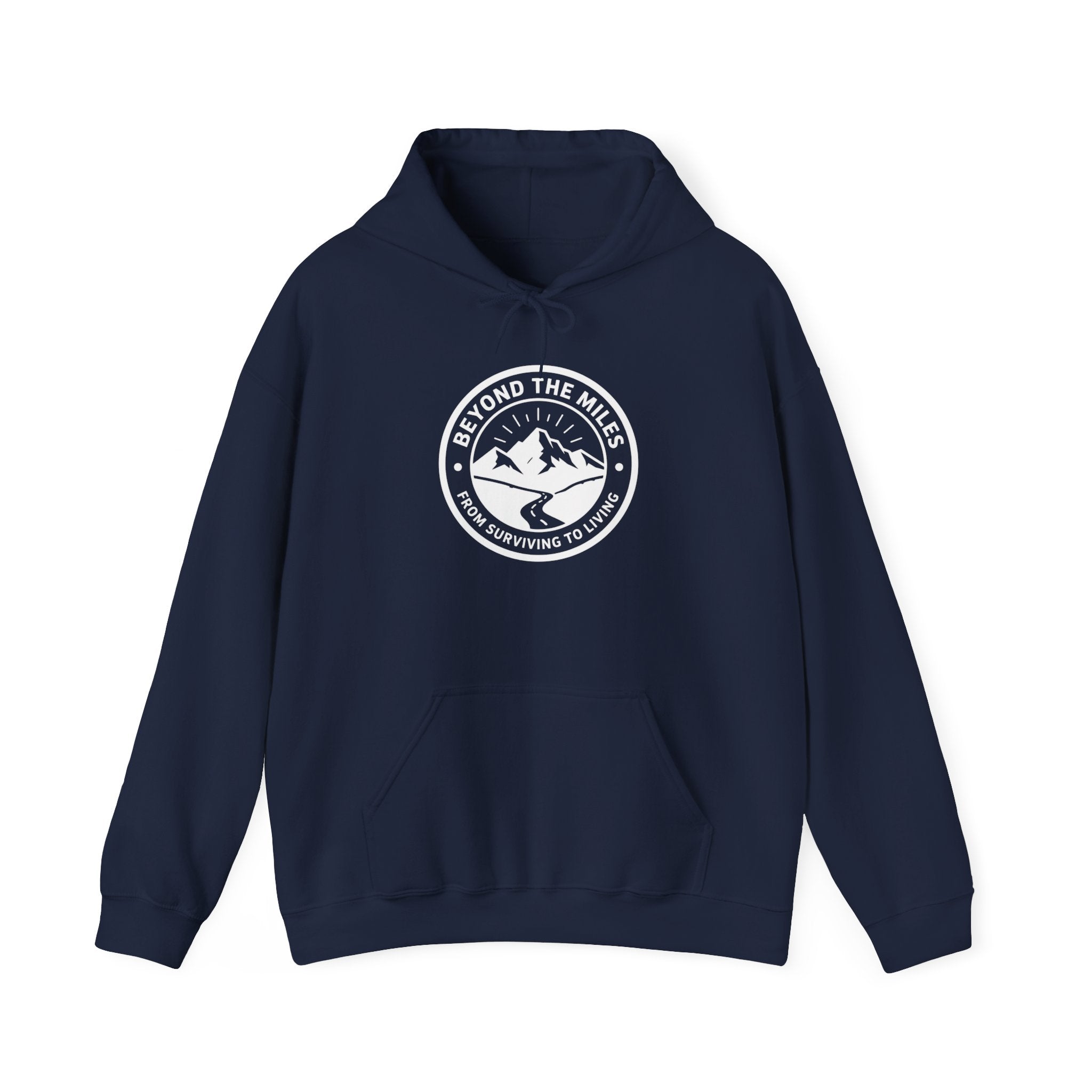 Adventure Hoodie — “Stop Surviving, Start Living” Mountain Graphic