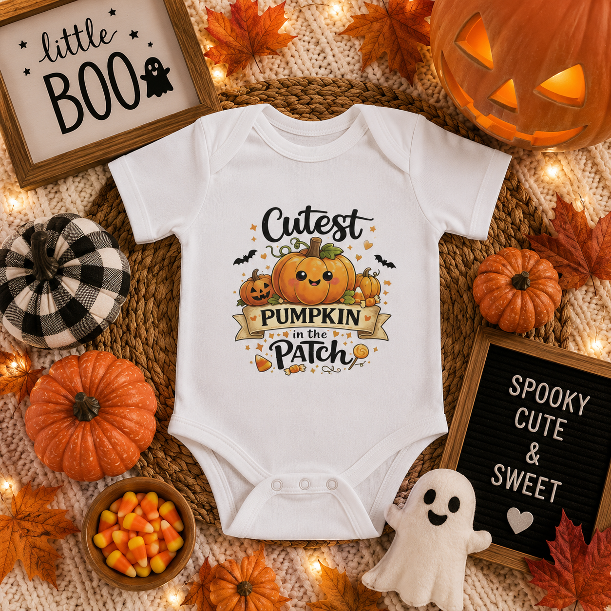 Cutest Pumpkin in the Patch Baby Bodysuit | Cute Halloween Baby Outfit | Fall Pumpkin Onesie